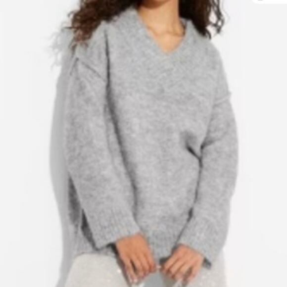 Wild Fable Women’s Gray Sweater Size Large Wool Blend Logan Look NWT Cozy Warm - Picture 4 of 10